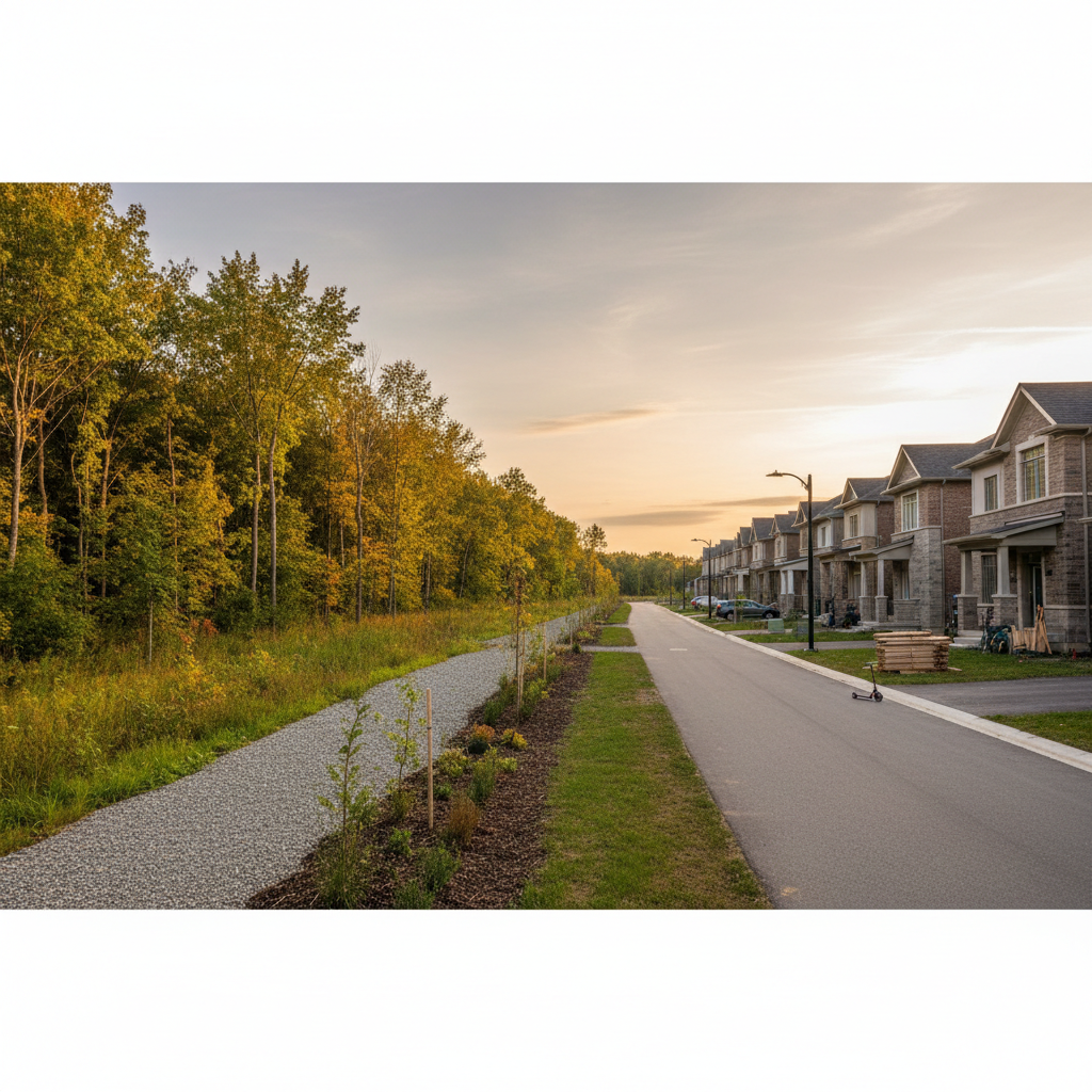 Pickering inspired new homes beside green space and trails