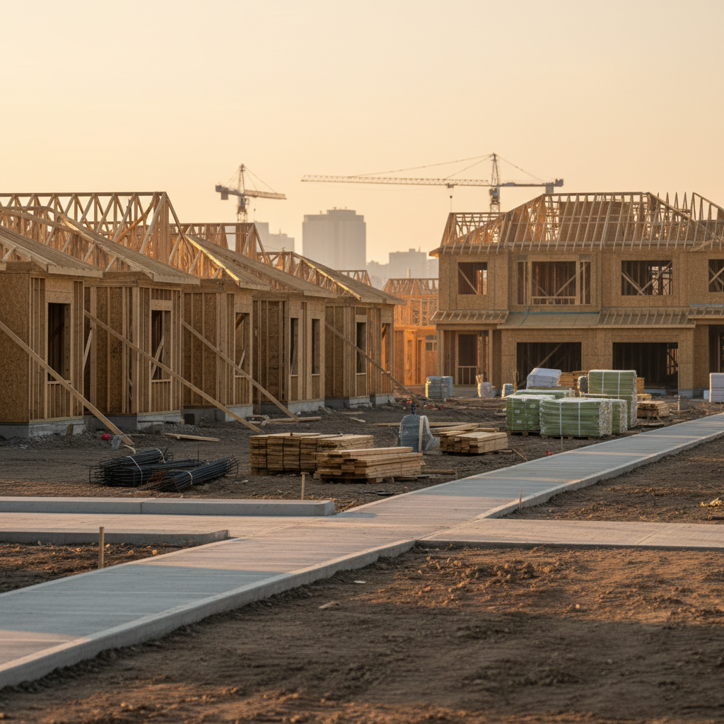 Ontario residential construction site showing new supply in progress